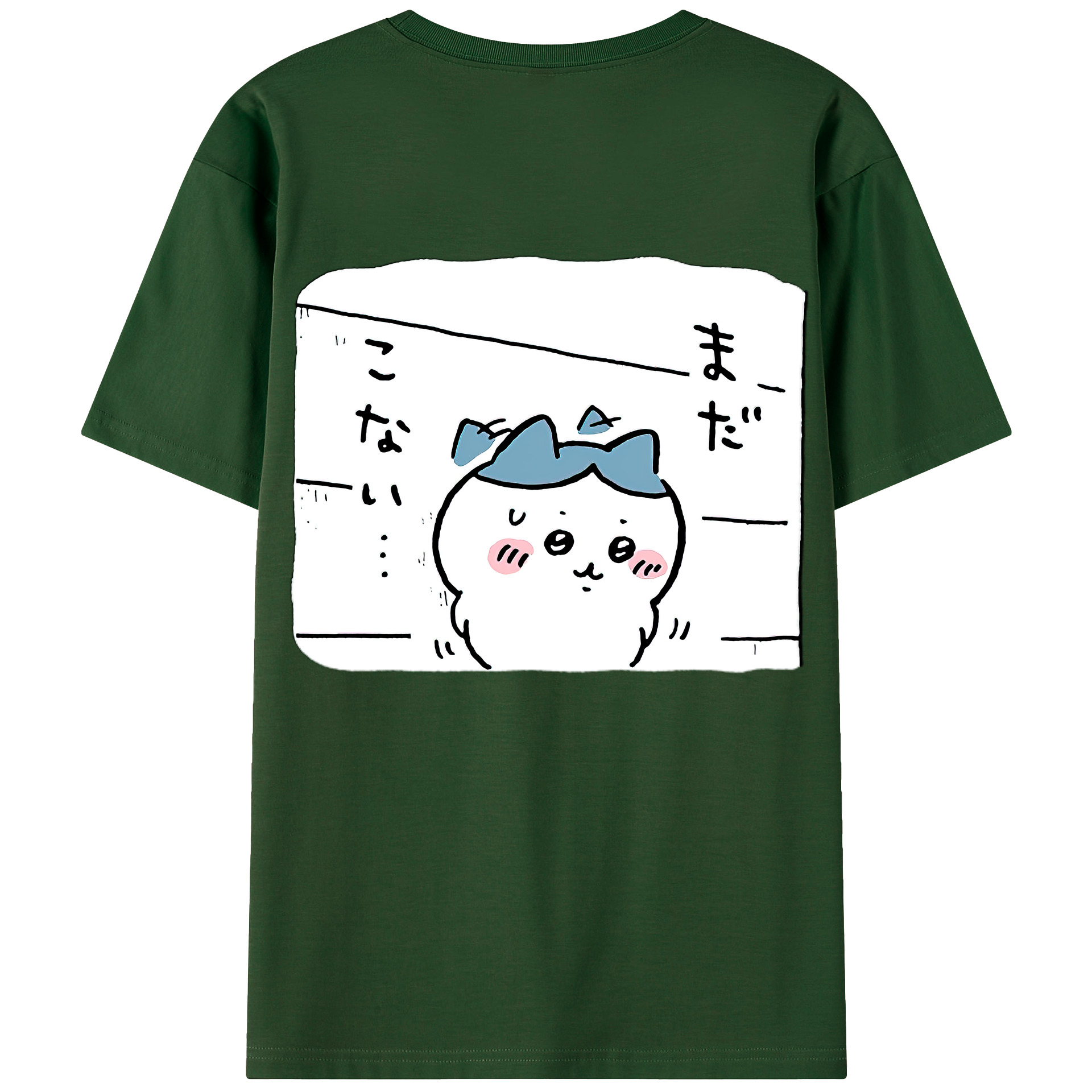 （画像用） ちいかわ ハチワレ Chii-kawa hachiware 綿100％半袖Tシャツ（背面プリント）